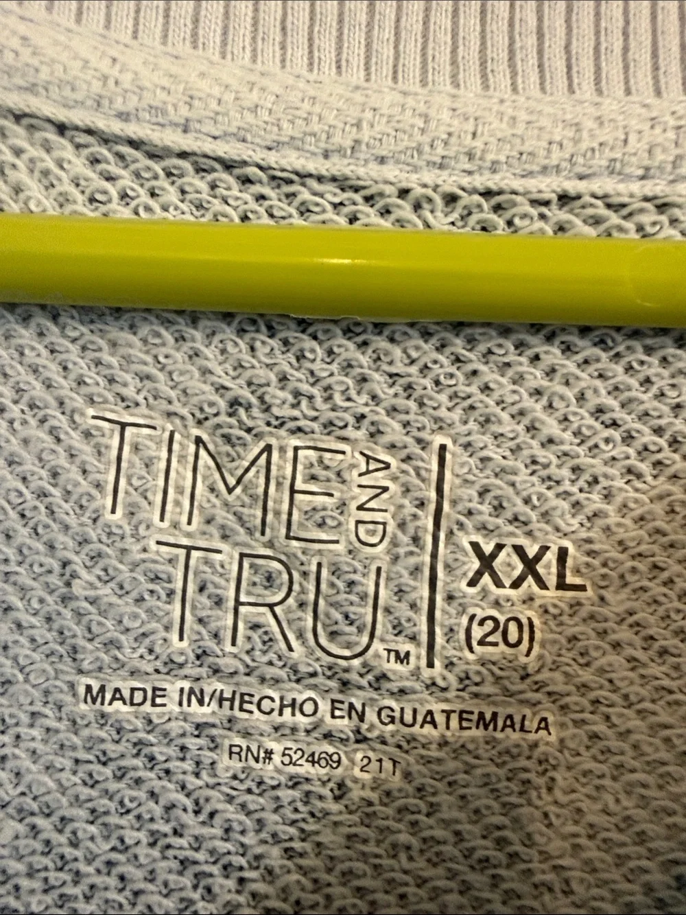 Time and Tru Blue Floral Crewneck Sweater